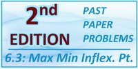 IB Maths SL Topic 6.3 Max Min Inflexion points 2nd Edition Past Paper Problems Solved