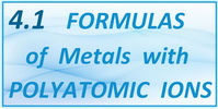 IB Chemistry SL and HL Topic 4.1 Formulas of Metals with Polyatomic Ions